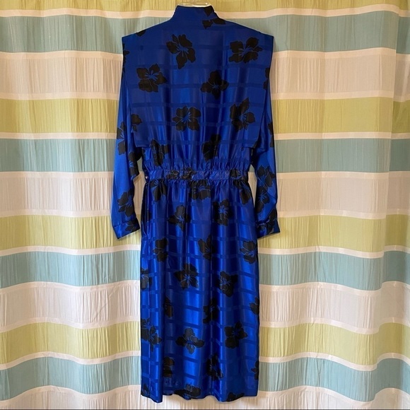 Vintage Hawaiian High Neck Long Sleeve 1980’s Dress Sz 6 - Picture 9 of 11